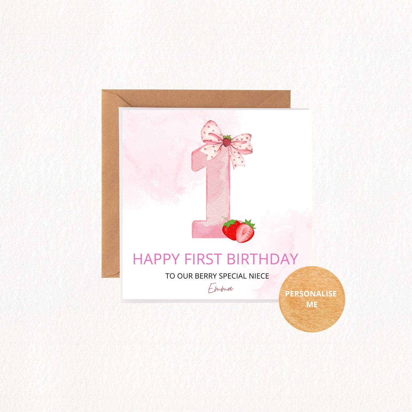Personalised Birthday Card with Envelope.  Customise the age.