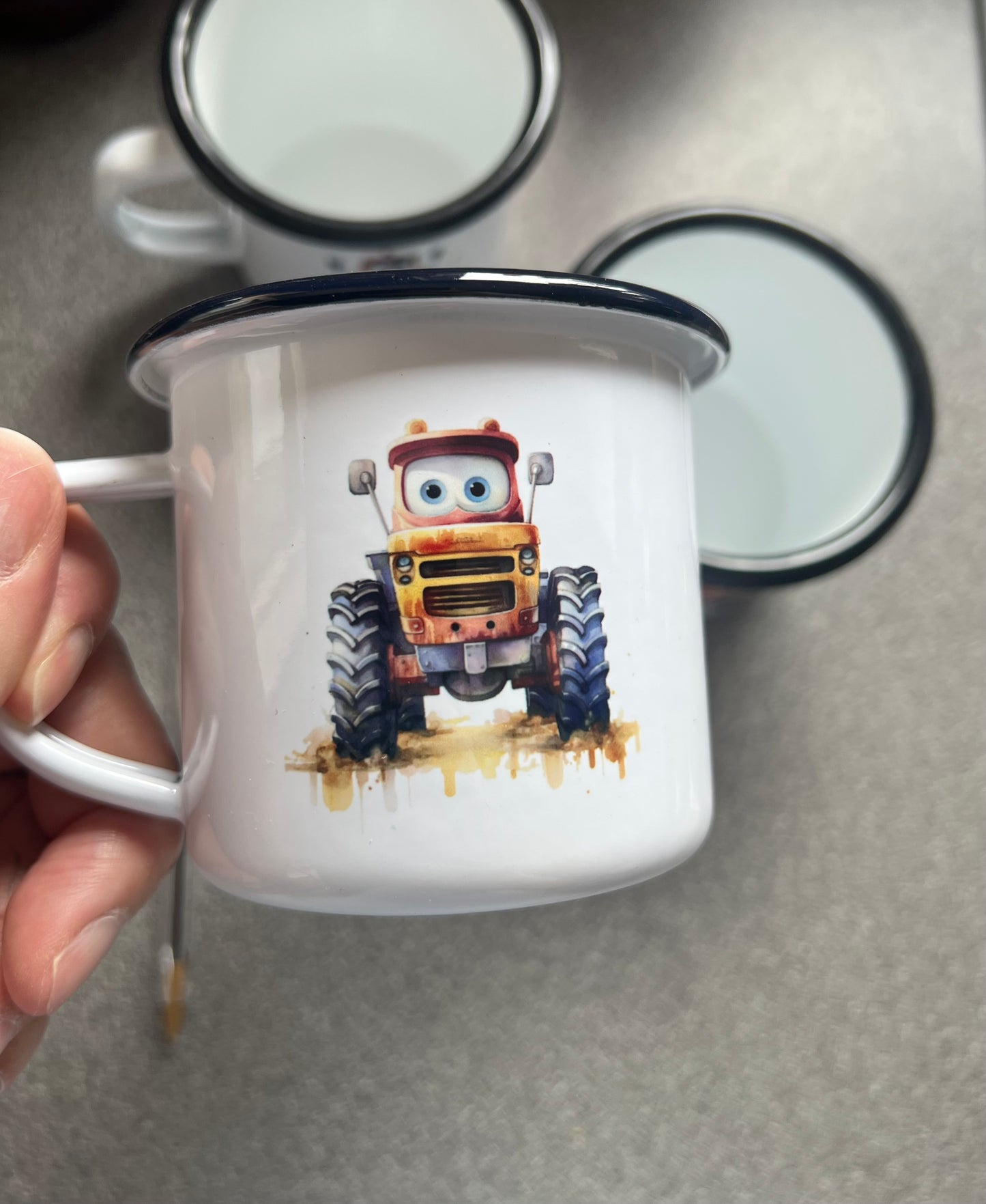 Enamel Mugs - Tractor