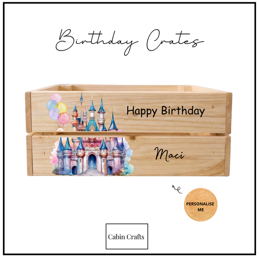 Pink Castle Happy Birthday Crate