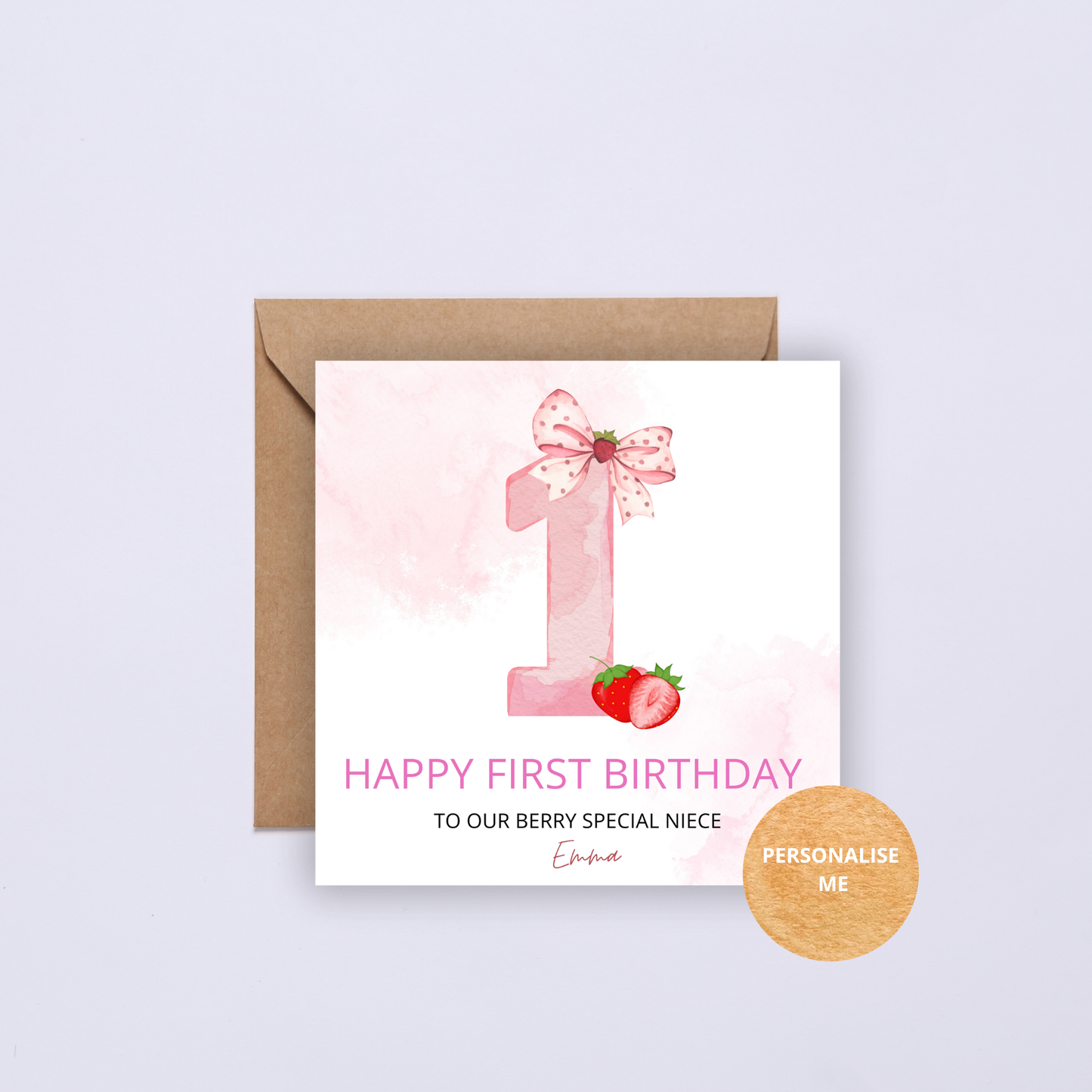 Personalised Birthday Card with Envelope.  Customise the age.