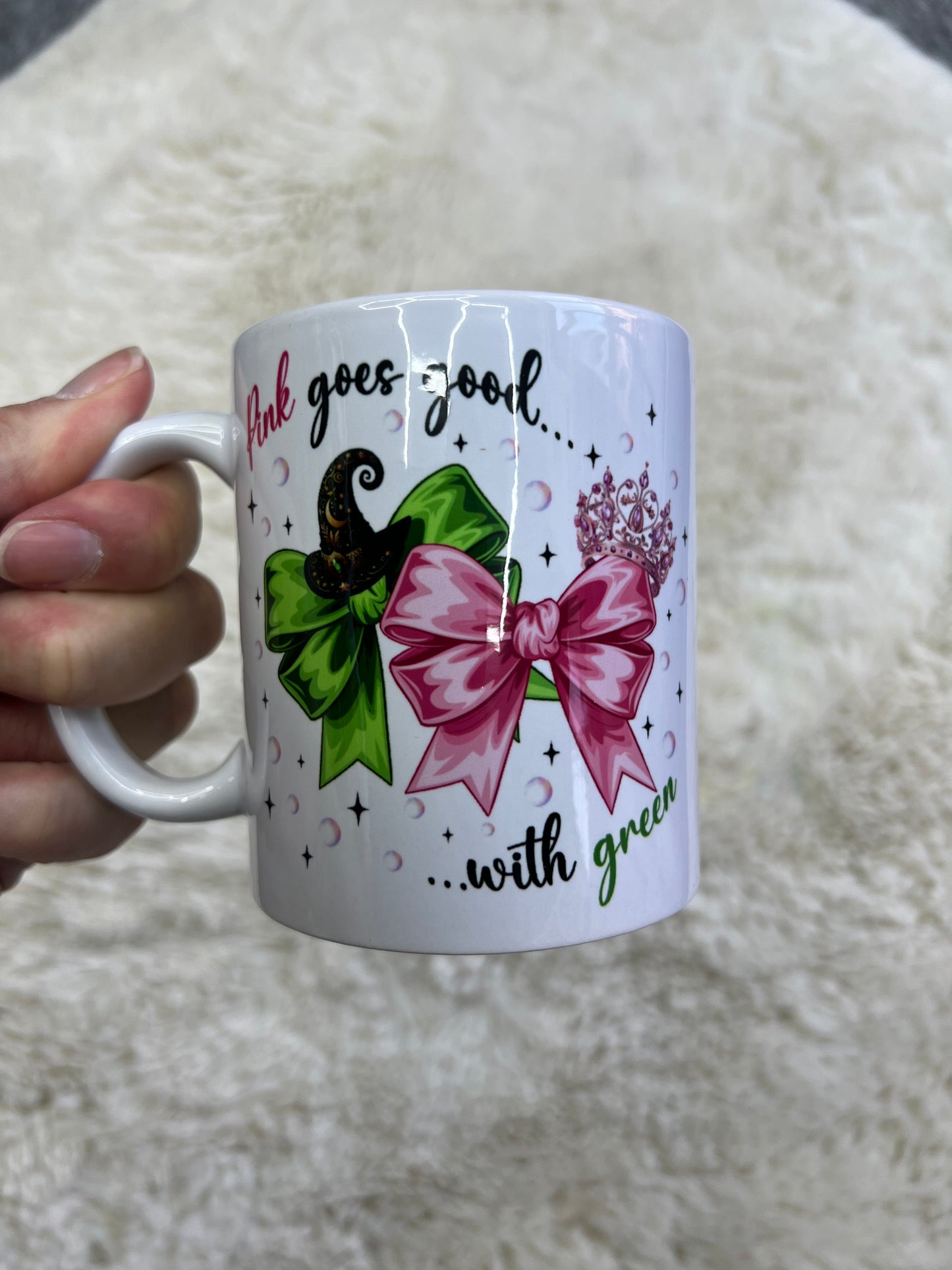 Mugs - Green/ Pink