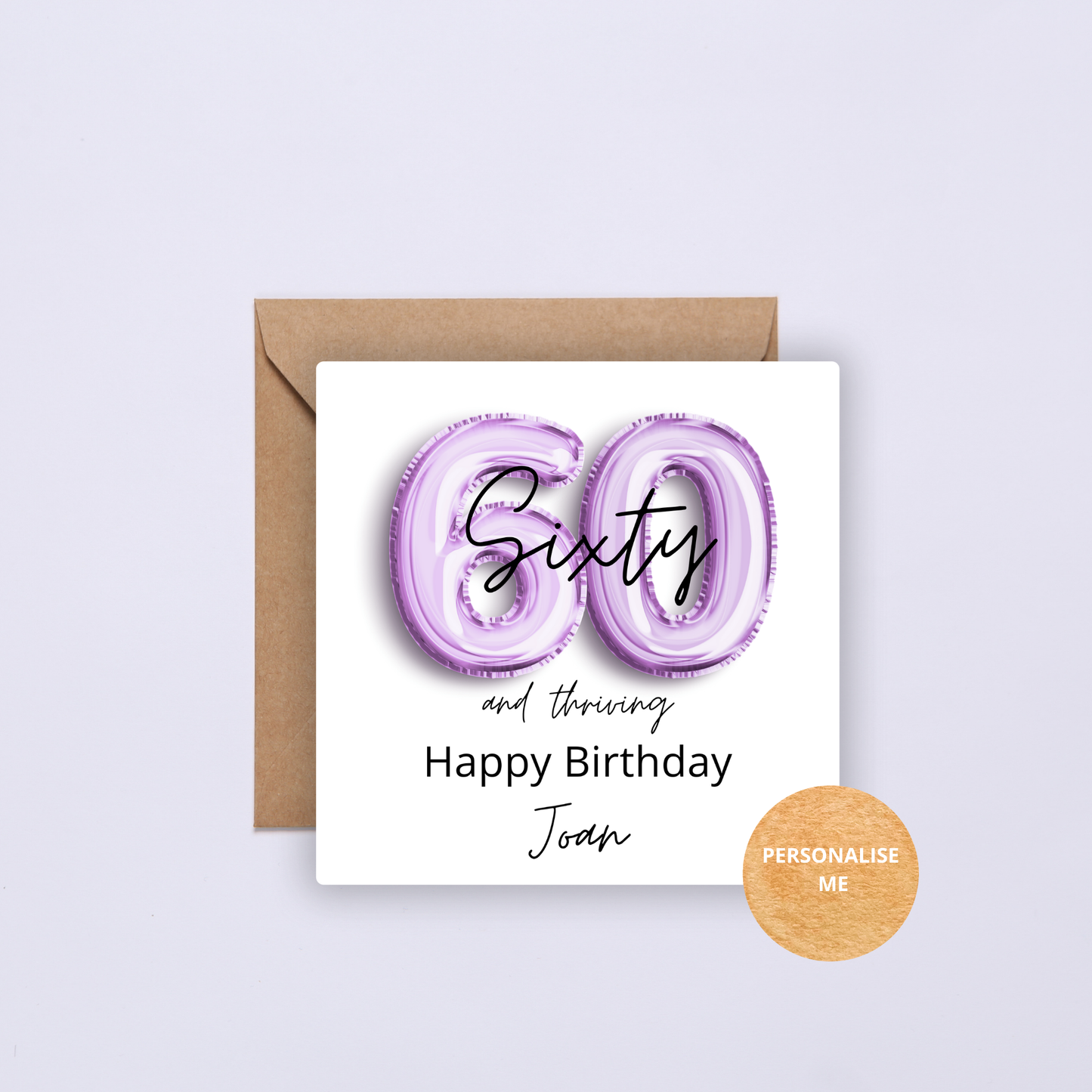 Personalised Birthday Card, Customise the Age