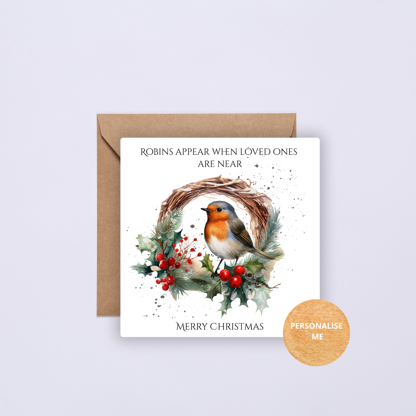 Christmas Card - Robins