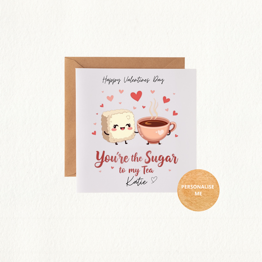Personalised Valentines Day Card - Tea