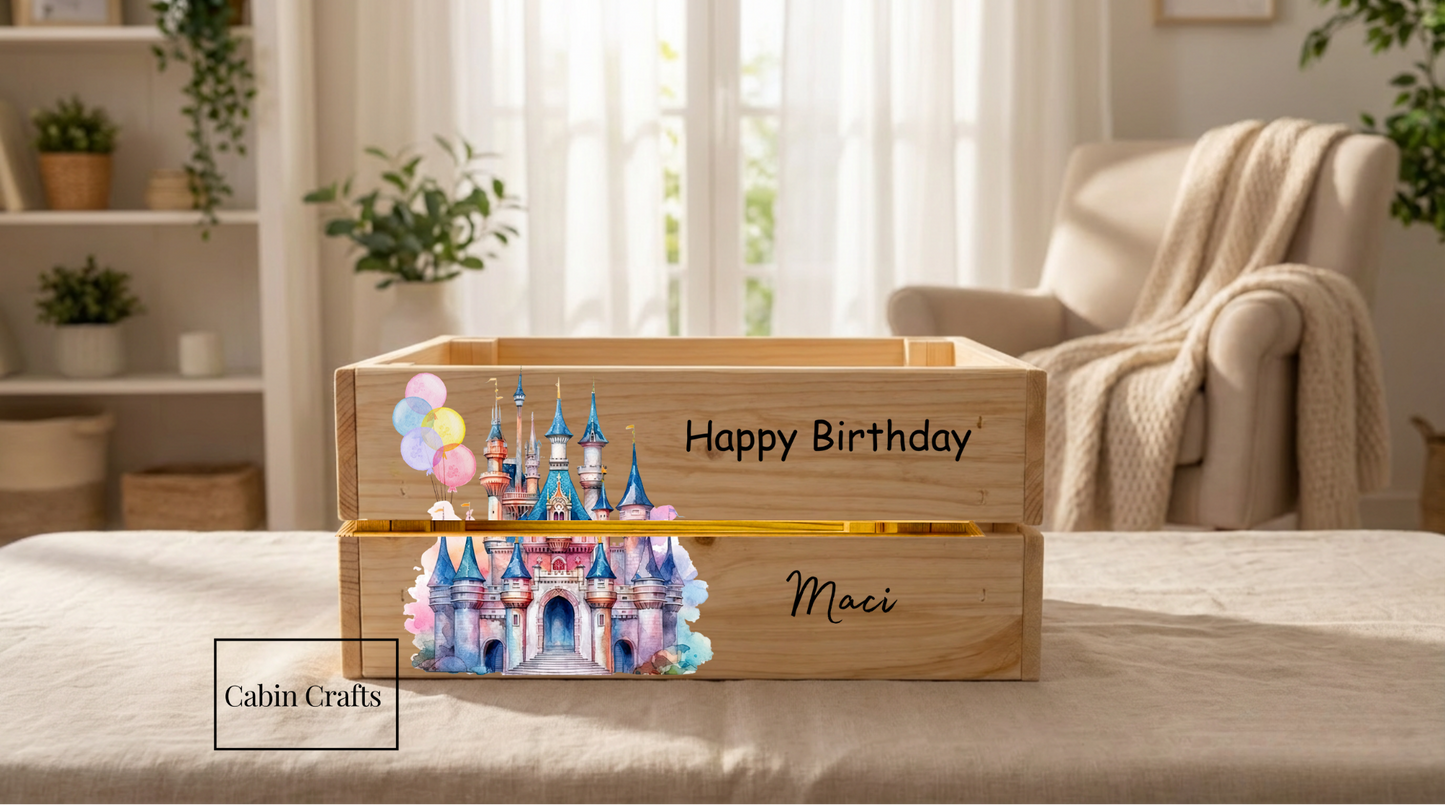 Pink Castle Happy Birthday Crate