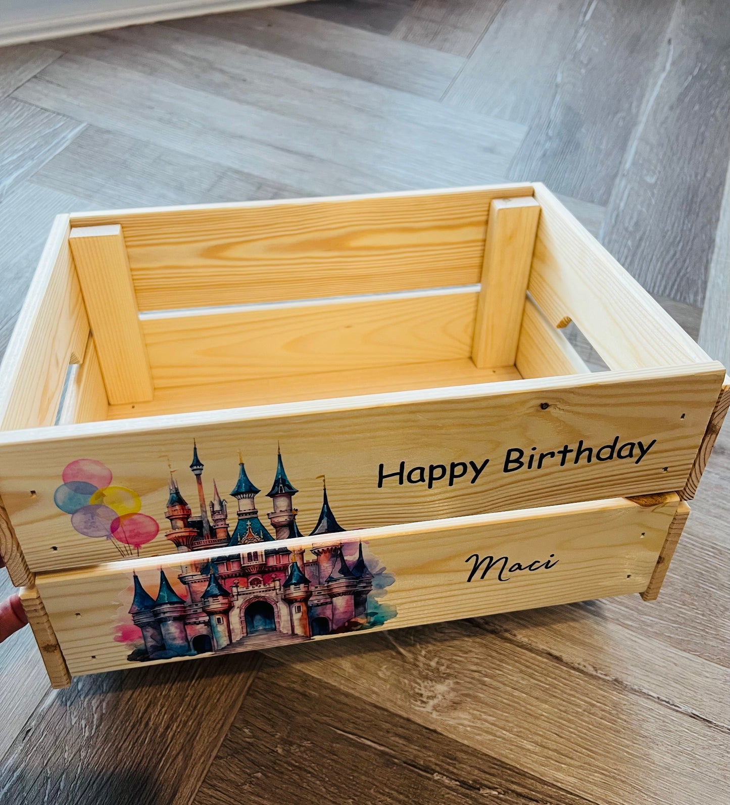Pink Castle Happy Birthday Crate