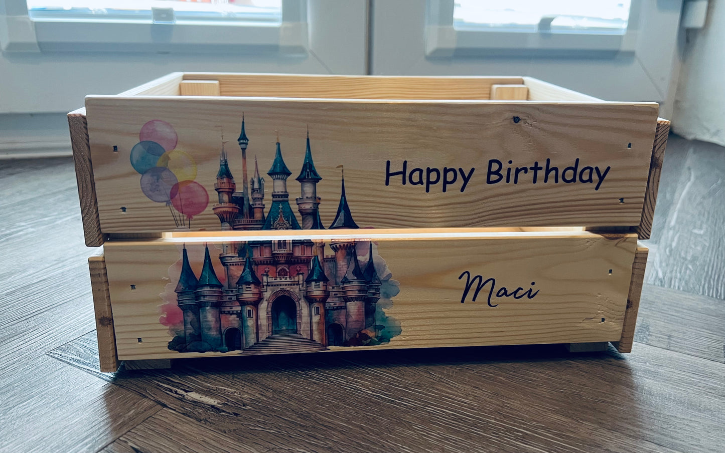 Pink Castle Happy Birthday Crate