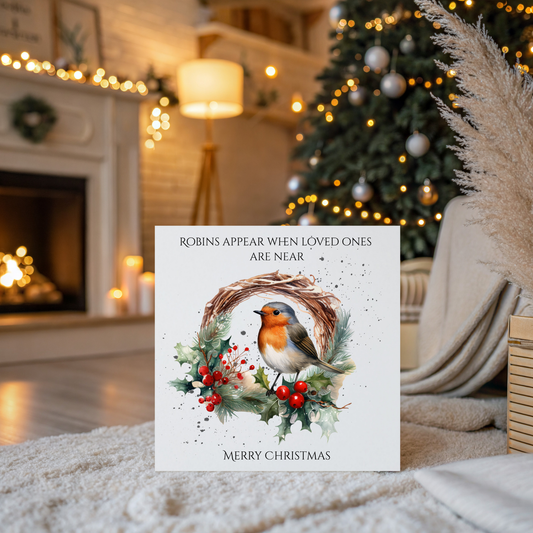 Christmas Card - Robins