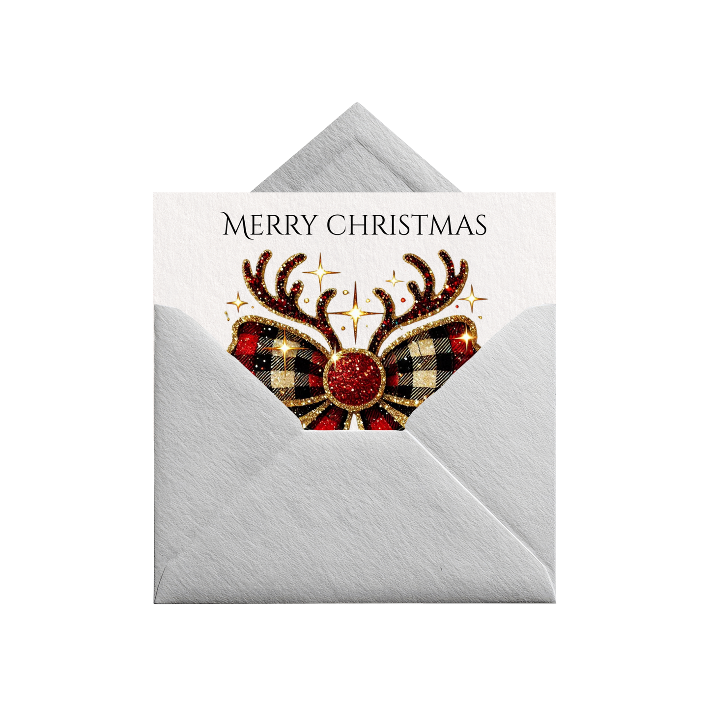 Christmas Card - Bow, Antlers