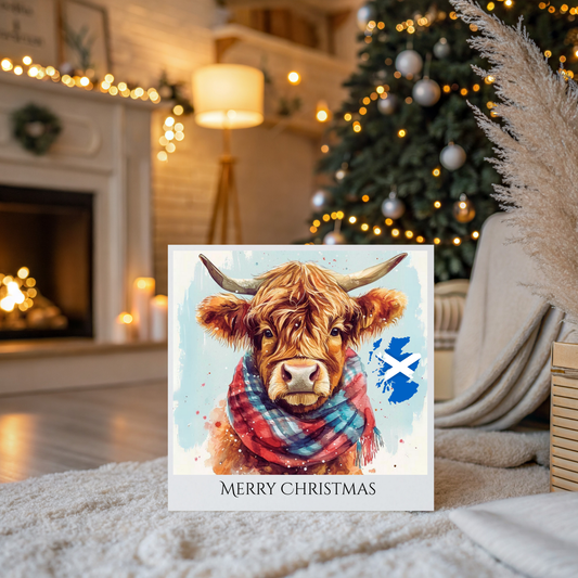 Christmas Card - Highland Cow, Scotland
