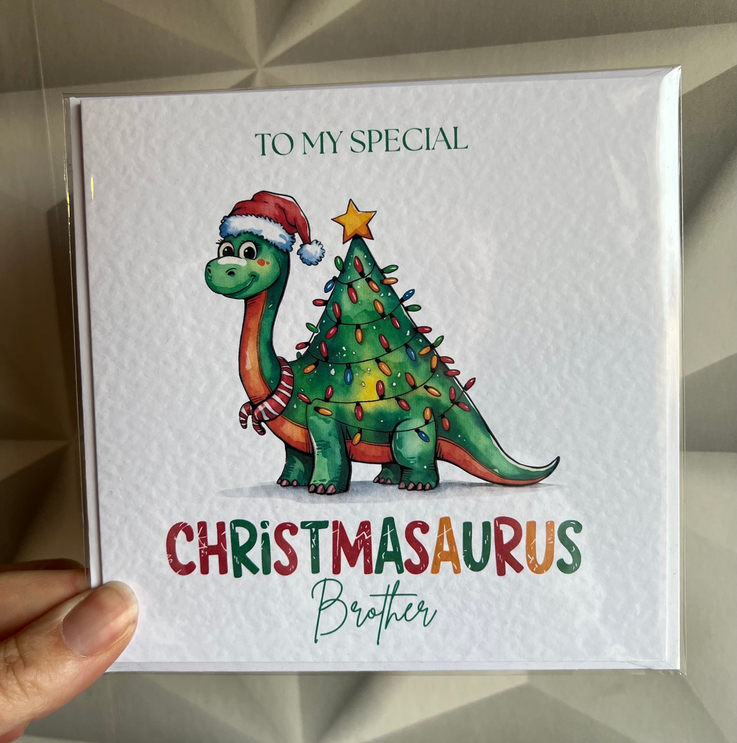 Personalised Christmas Card - Dino