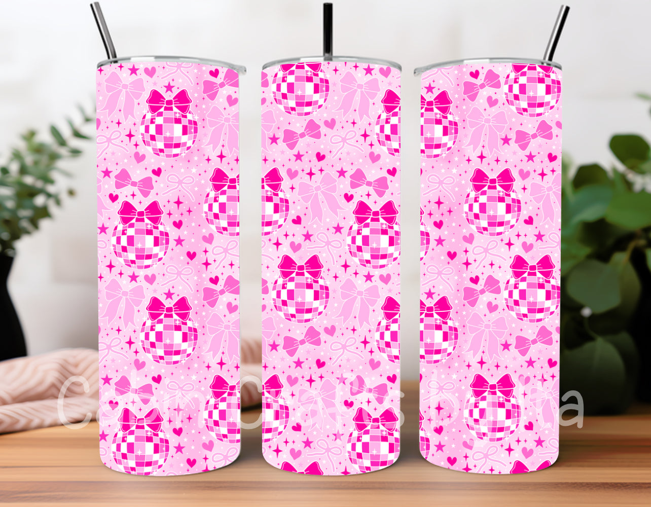 Tumbler - Pink Bow Disco