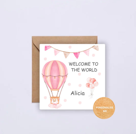 New Baby Card.  Pink or Blue