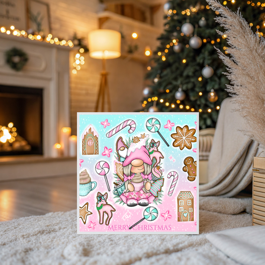 Christmas Card - Pink Gonk