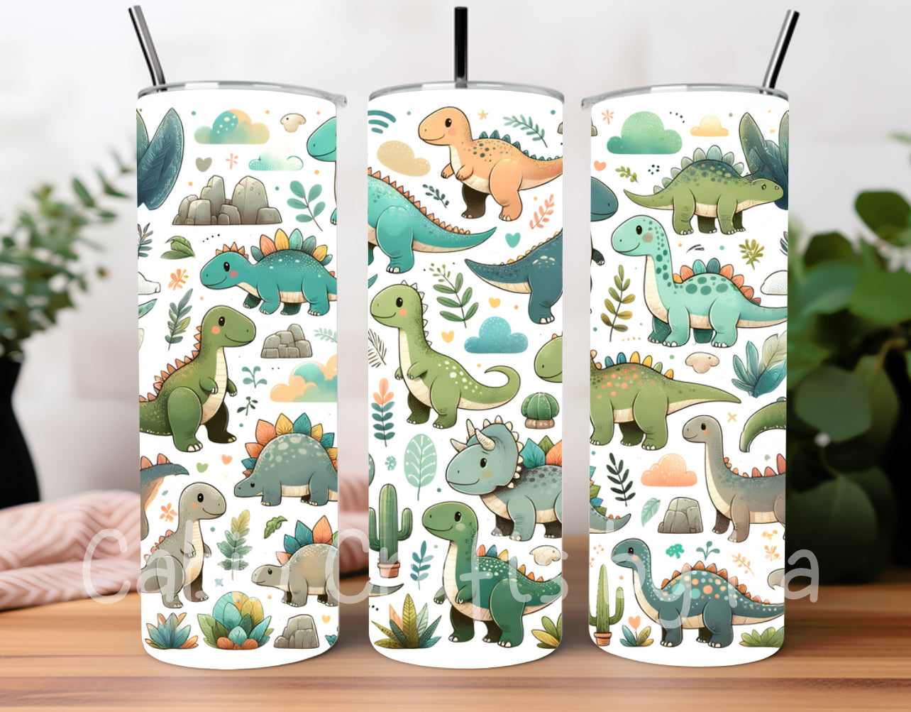 Tumbler - Green Dino