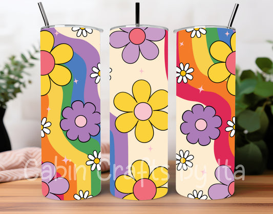 Tumbler - Retro Flowers