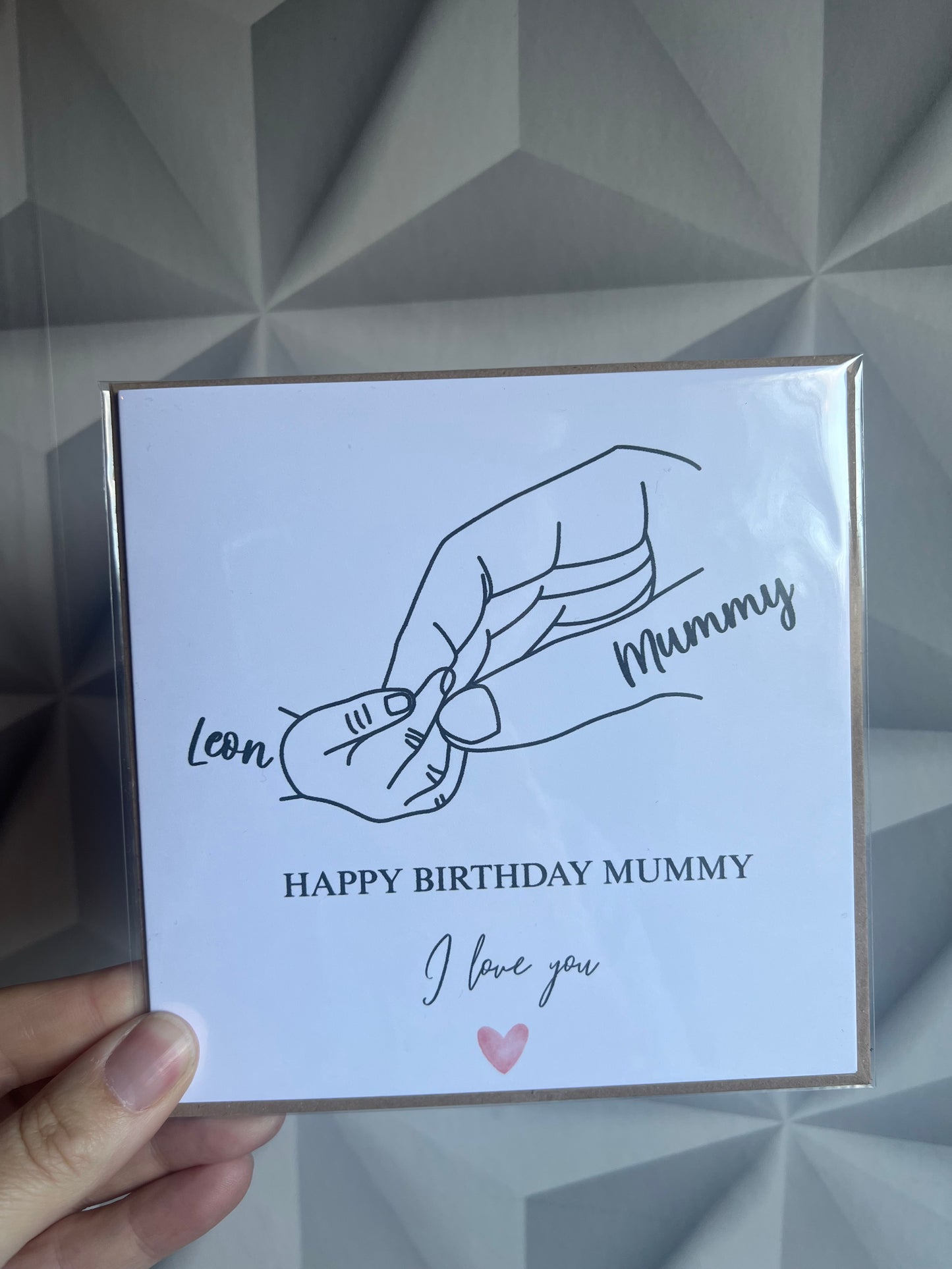 Personalised Mum Card - Hands