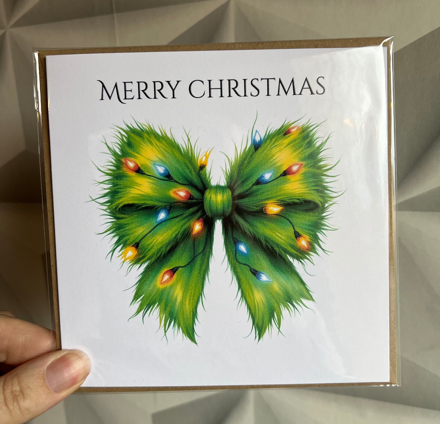 Christmas Card - Green Bow