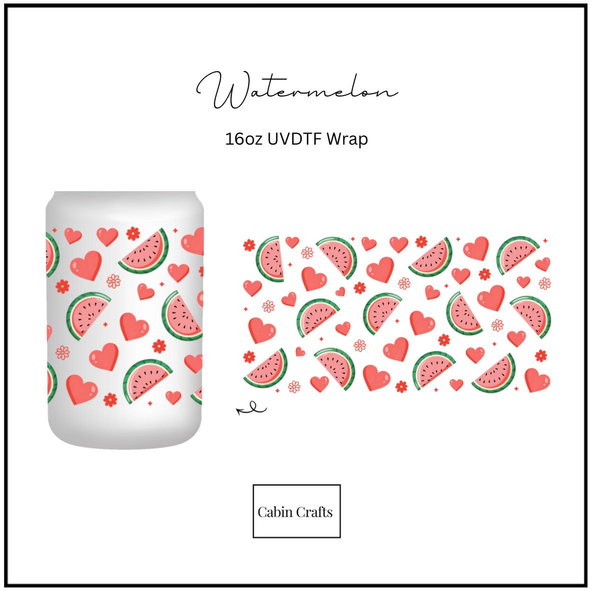 Watermelon 16oz UVDTF
