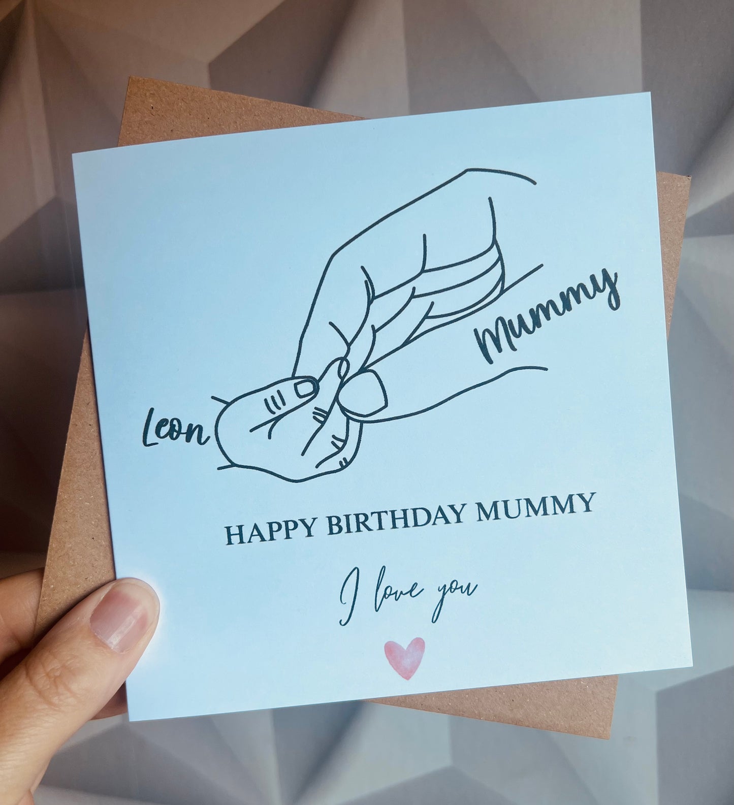 Personalised Mum Card - Hands