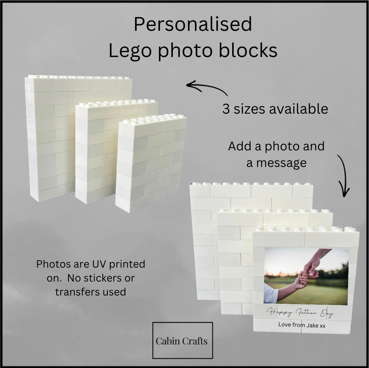 Lego Photo Block, 3 sizes available.  Any occasion