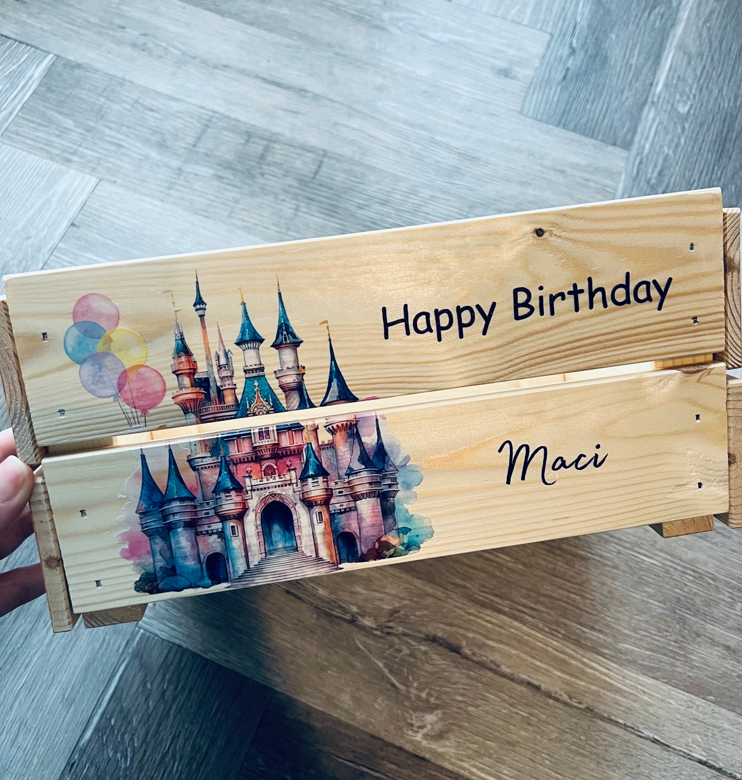 Pink Castle Happy Birthday Crate