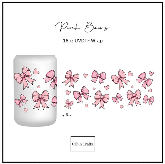Pink Bows 16oz UVDTF